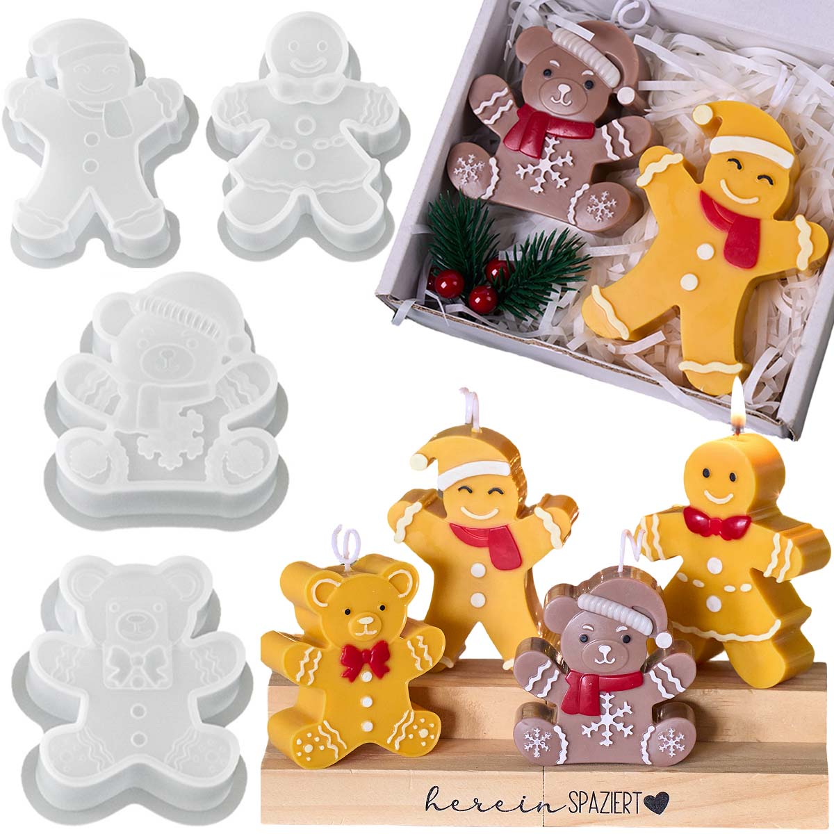 Gingerbread Man Bear Silicone  - đánh giá và giá Soap Making Gifts