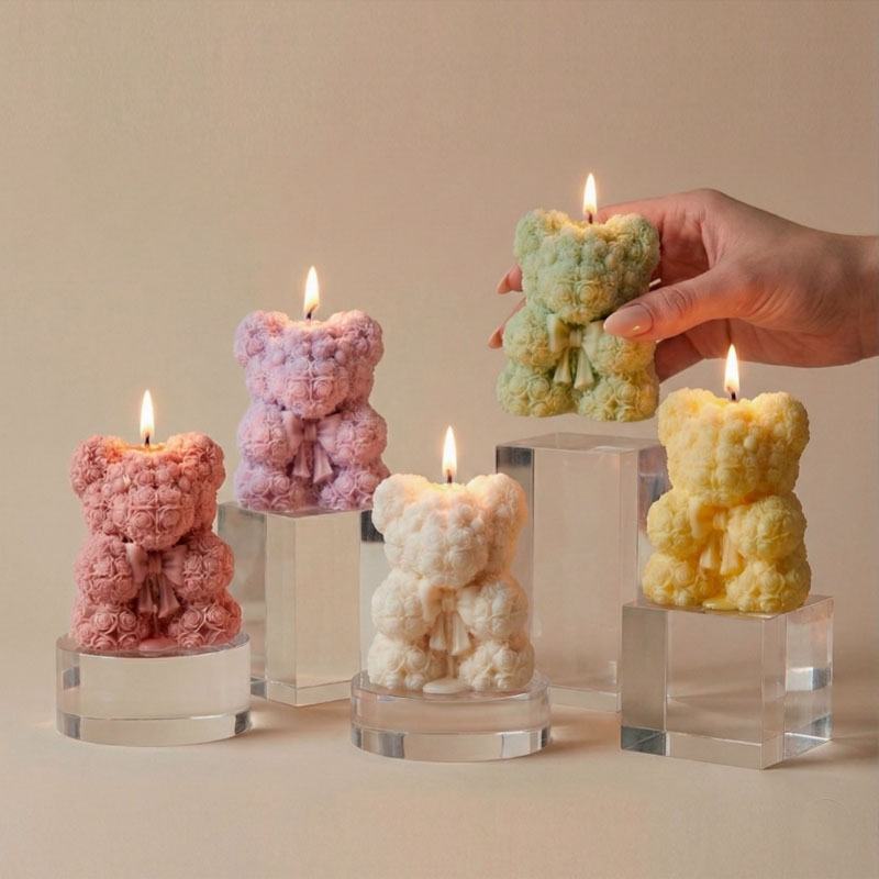 Rose Bow Bear Candle Silicone  - đánh giá và giá Soap Making Gifts