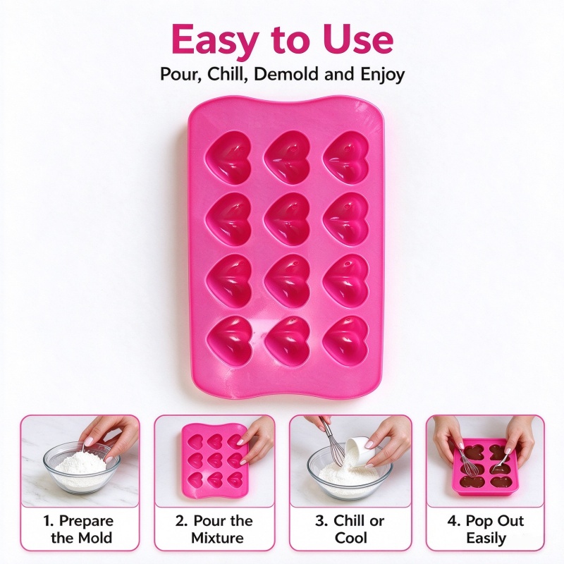 3D Love Heart Silicone Mold Fo - đánh giá và giá Soap Making Ins