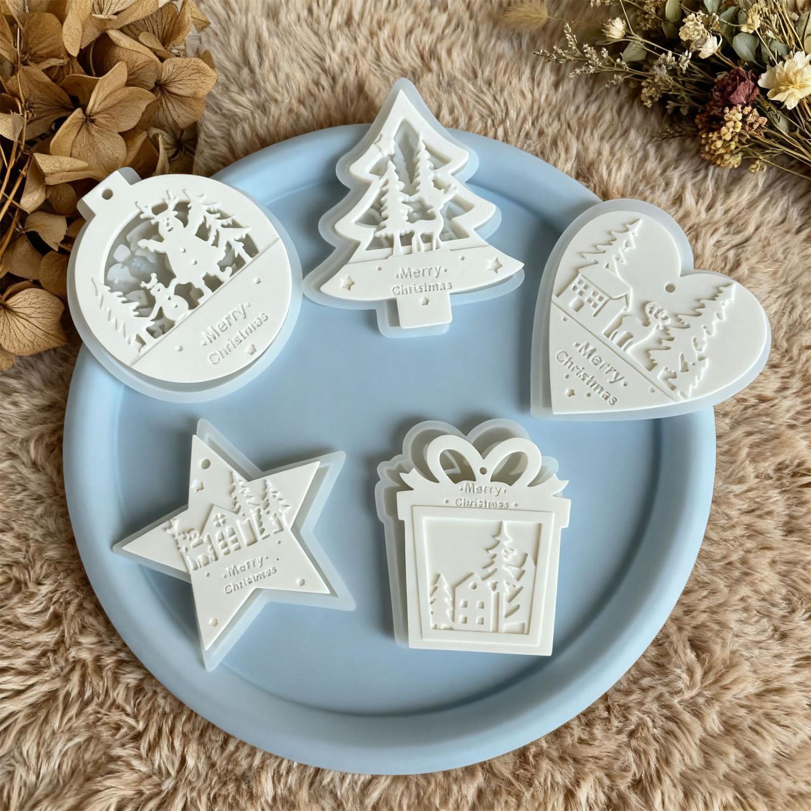 5Pcs Christmas Silicone Molds  - đánh giá và giá Soap Making Kit For Beginners