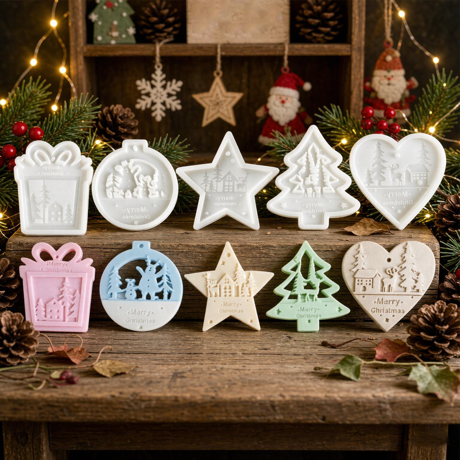 5Pcs Christmas Silicone Molds  - đánh giá và giá Soap Making Kit For Beginners
