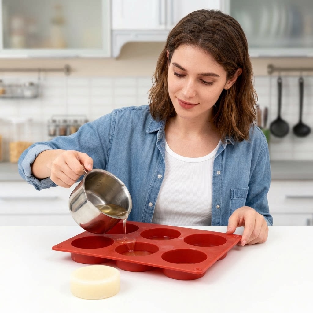 Round Silicone Soap Mold DIY H - đánh giá và giá Soap Making Kit For Beginners